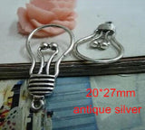 Vintage Metal Light Bulb Tone Pendant, 20*27mm