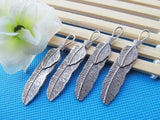 50pcs Vintage Filigree Feather Pendant Charm for DIY Jewelry Making