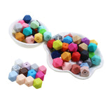 100pcs Hexagon Silicone Beads 13mm Baby Teether Necklace Chew Beads