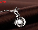 Sterling Silver Clavicle Chain Necklace with Smart Pendant 1.2mm