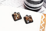 Polygon Resin Core Decoration Alloy Charms for DIY Jewelry