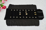 Velvet Jewelry Roll Bag For Rings Travel Holder