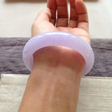 Cert. Pure Myanmar Jade A-Class 54-62mm Light Purple Bracelet