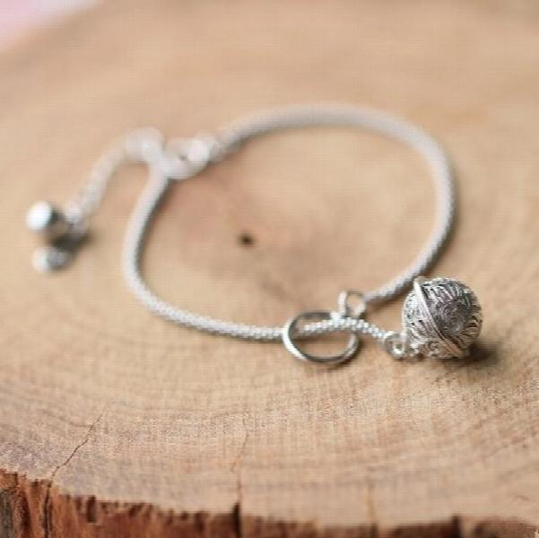 925 Sterling Silver Lucky Bell Bracelet Minimalis Jewelry