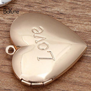 BoYuTe Love Locket Pendant 29*27MM Heart Shape DIY Hand Open Photo Jewelry
