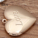 BoYuTe Love Locket Pendant 29*27MM Heart Shape DIY Hand Open Photo Jewelry