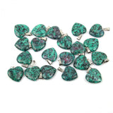 12pcs Natural Stone Heart Shape Pendant Charms for DIY Jewelry Making
