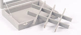 Grey Velvet Glass Jewelry Ring Display Tray Holder Earrings Storage