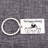 Family Footprint Member Keyrings Stainless Steel Charm Keychain