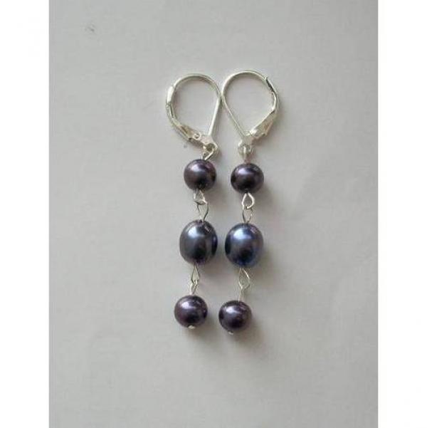 9mm Round Oval Freshwater Pearl Drop Earrings S925 Silver Hook