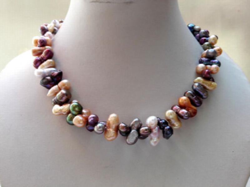 Mixed Twin Baroque Freshwater Pearl Bib Necklace