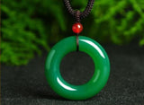 Green Chalcedony Pendant Necklace Sweater Chain Jewelry
