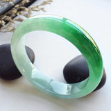 Zheru Jewelry Natural Burmese Jade Light Green Bangle Princess Gift