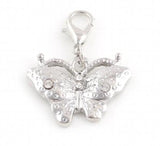 20PCS Butterfly Pendant Hang Charms 24x18mm DIY Accessory For Floating Locket