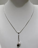Freshwater Pearl Pendant Necklace - 17INCH Alloy Chain