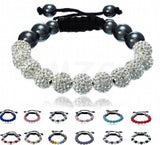 12 Pcs/lot 10mm 11 Micro Pave Disco Ball Beads bracelet Lot