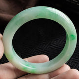 Zheru Jewelry Natural Burmese Green Jadeite Bracelet 54mm-64mm
