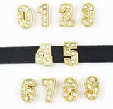 100pcs 8mm 0-9 Number Slide Charms for DIY Keychains Wristband