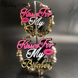 Personalized Name Hoop Earrings Bamboo Aretes Acrylic Hoop Earrings