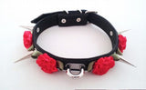 Sexy Harajuku Leather Lolita Flower Choker Punk Collar Necklace