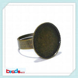 Adjustable Brass Ring Settings 18mm Base DIY Jewelry Findings