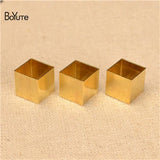 BoYuTe 100Pcs Brass 10MM Square Tube Beads Jewelry DIY