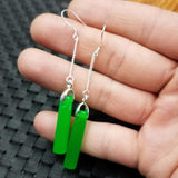 Green Quartz Jades Earrings Lucky Sheath Earrings