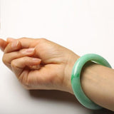 Zheru Natural Burmese Jade 54-64mm Green Bracelet