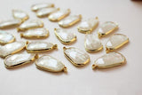 30pcs/lot Irregular Ovals Resin Shell Effect Core Copper Charms