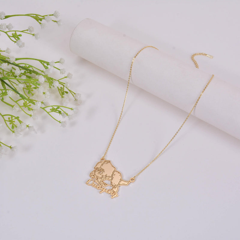 Duoying Name Necklace Custom Cartoon Picture Necklaces