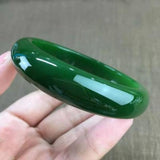 Zheru Jewelry Natural Hetian Jade Green 54-64mm Bracelet Princess Gift
