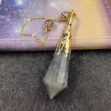 Natural Labradorite Pendulum for Dowsing Stone Pendant