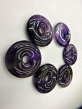 5pcs 30mm Dounts Natural Stone Beads Amethysts Pendant Necklace