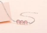 Strawberry Crystal Bracelet 925 Silver Plated Natural Crystal Beads
