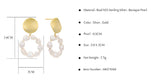 Baroque Pearl 925 Sterling Silver Stud Earrings Wedding Gift