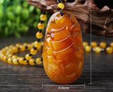 Amber Honey Pixiu Sweater Chain Pendant Necklace