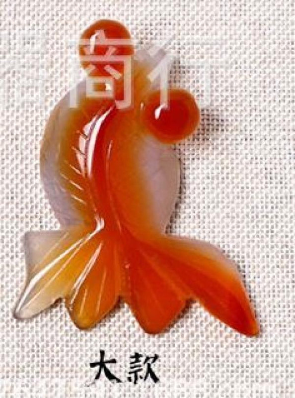1PC Natural 7A Agate Fish Hand-Carved Pendant Jade Necklace Men Women