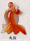 1PC Natural 7A Agate Fish Hand-Carved Pendant Jade Necklace Men Women