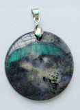 35mm Gem Stone Pendant Beads, Double Puffy Agate Jasper, Tiger Eye Jewelry