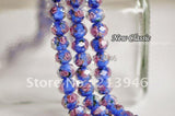 Purple Inner Flower Crystal Rondelle Beads 96Pcs