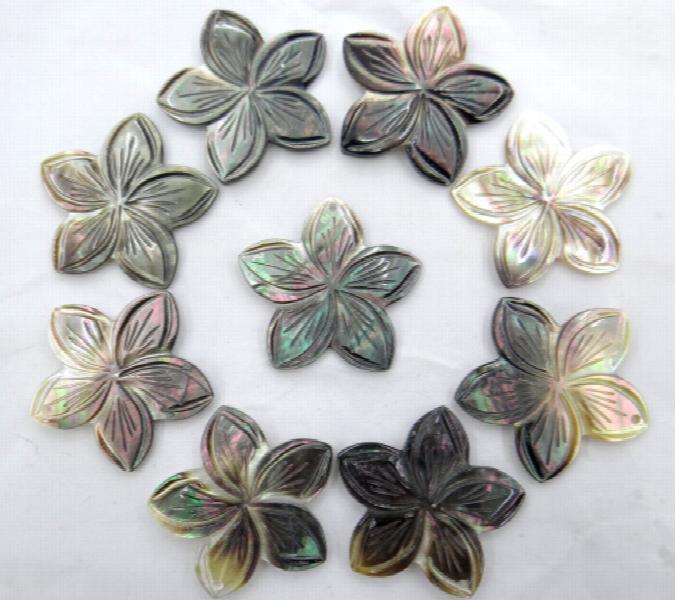 Abalone Shell Flower Pendant for DIY Jewelry Making Necklace 6PCS