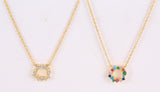 925 Silver Rainbow Crystal Garland Pendant Necklace