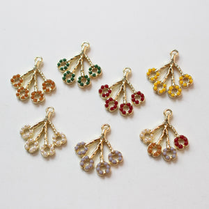30pcs Cartoon Tree Beads Alloy Floating Locket Charms DIY Earring Accessory