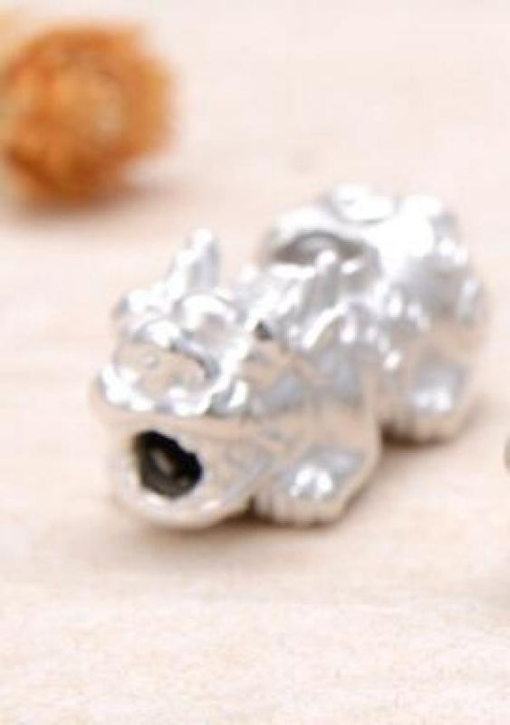 3D 999 Silver Pixiu Beads Fengshui Wealth Lucky Animal Beads