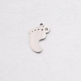 Stainless Steel Baby Feet Pendant Bracelet Necklace DIY Jewelry