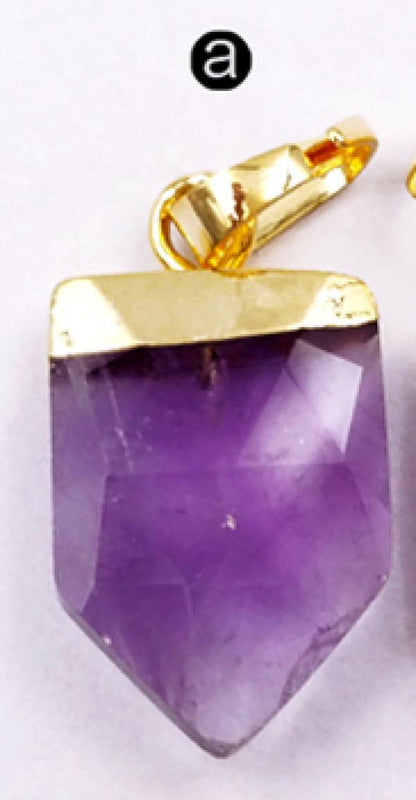 Colorful Mini Spear Stone Pendant Necklaces