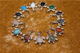 6pcs Agates Turtle Necklace Pendants Lucky Amulet Quartz Crystal Charm