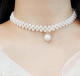Japanese Choker Necklace Artificial Pearl Clavicle Chain Short Neck Ornament