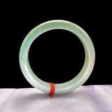 Zheru Jewelry Natural Burmese Jadeite 54-64mm Light Green Bracelet
