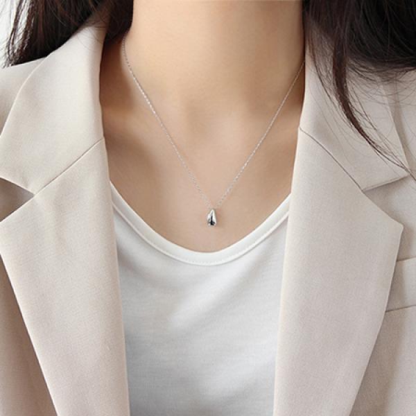 925 Silver Water Drop Clavicle Necklace 18K Teardrop Necklace